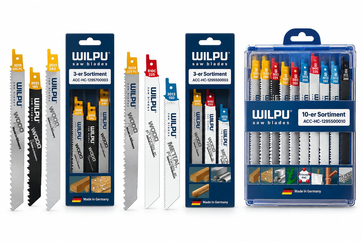 Sets de Hojas para Sierra Sable WILPU – Madera, Metal y Multimaterial